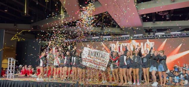 Confetti falling on FAPA dancers at Backstage Nationals
